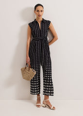 Delina Geo Jumpsuit - Black