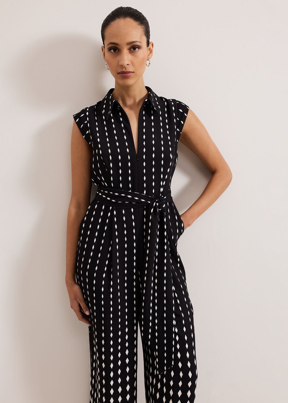 Delina Geo Jumpsuit - Black