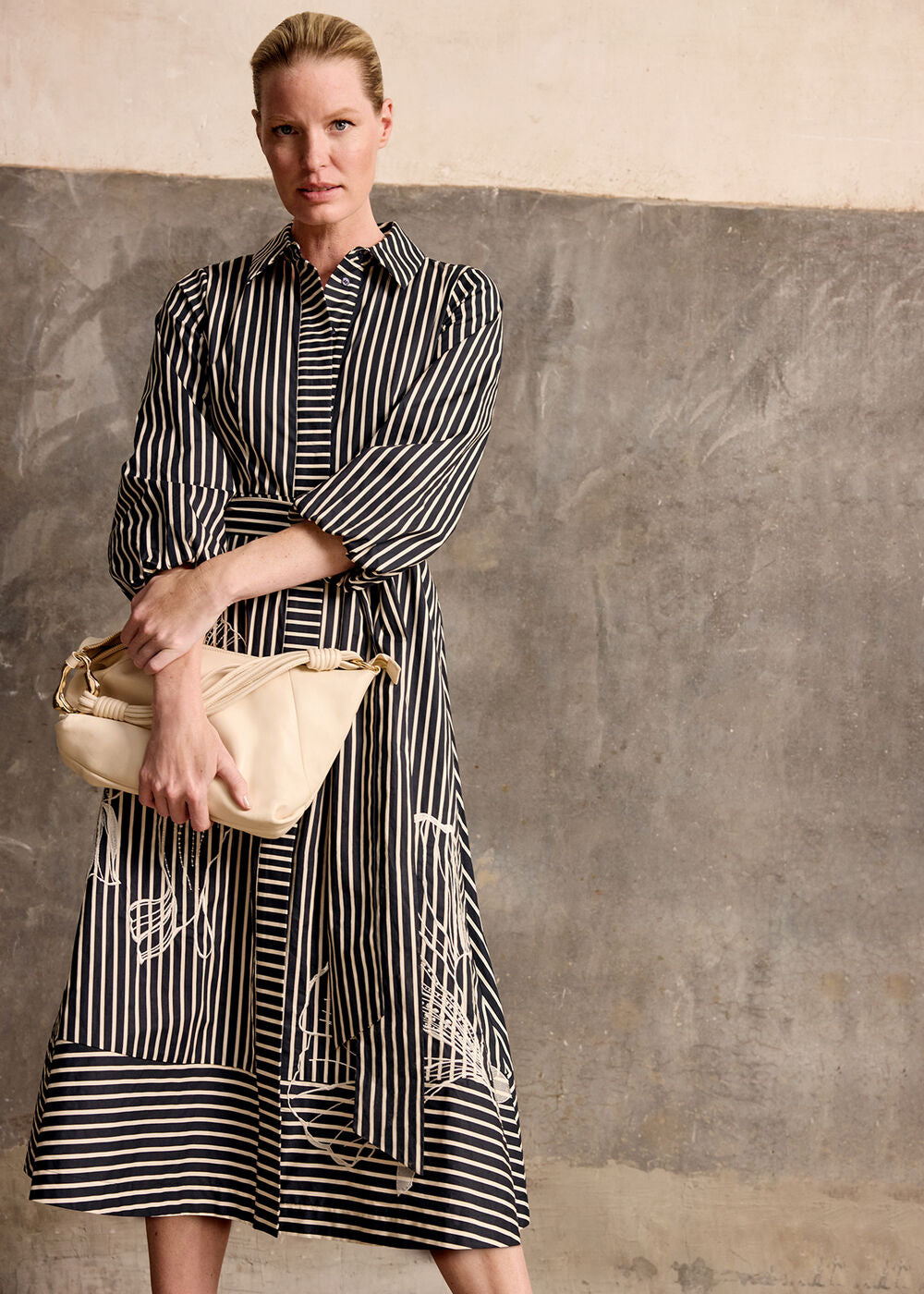 Corina Stripe Dress - Black