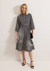 Corina Stripe Dress - Black
