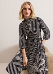 Corina Stripe Dress - Black