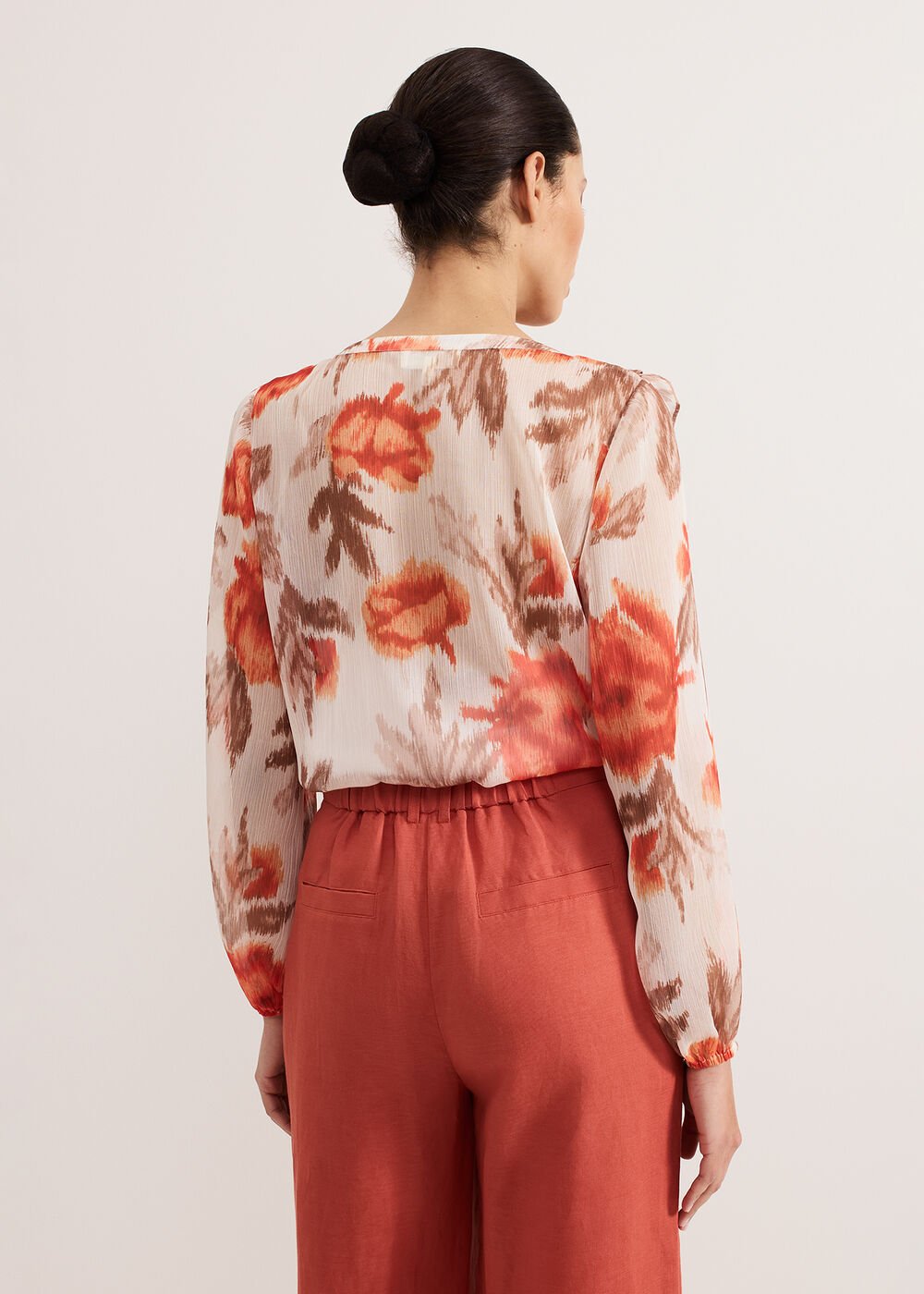 Ivana Printed Blouse - Orange