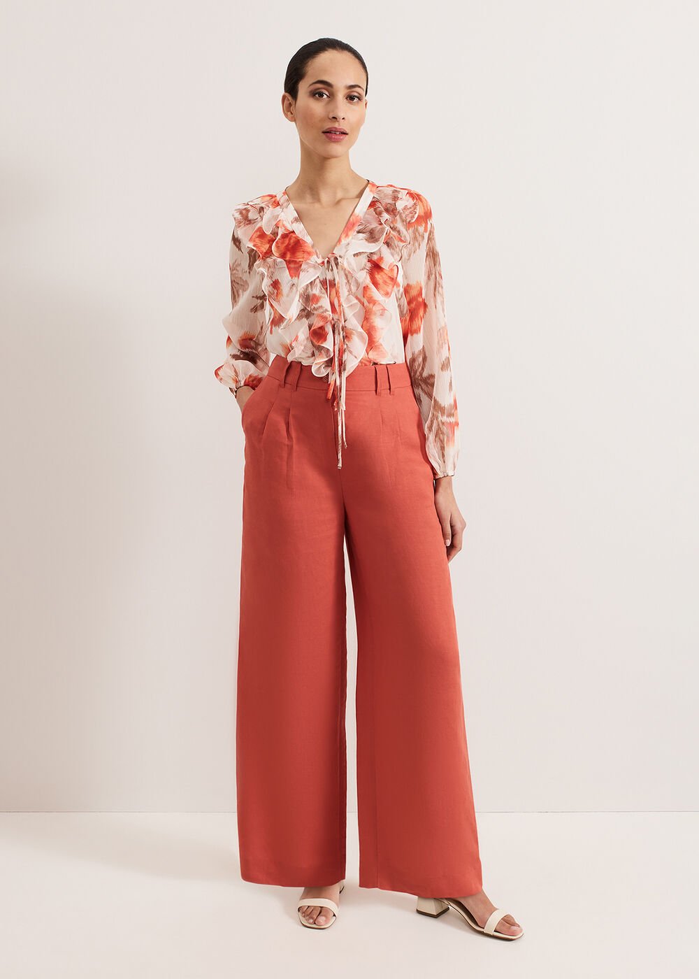Ivana Printed Blouse - Orange