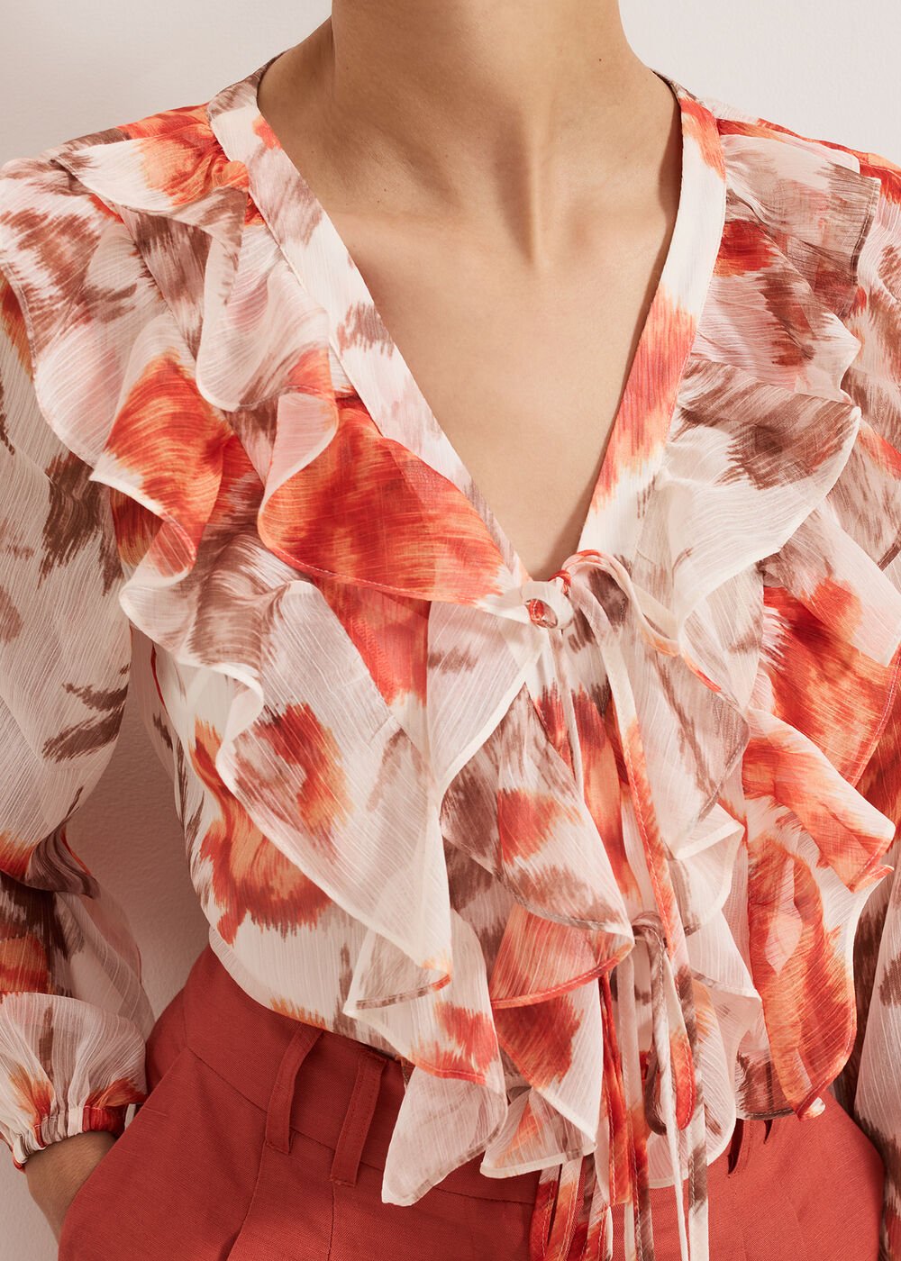 Ivana Printed Blouse - Orange
