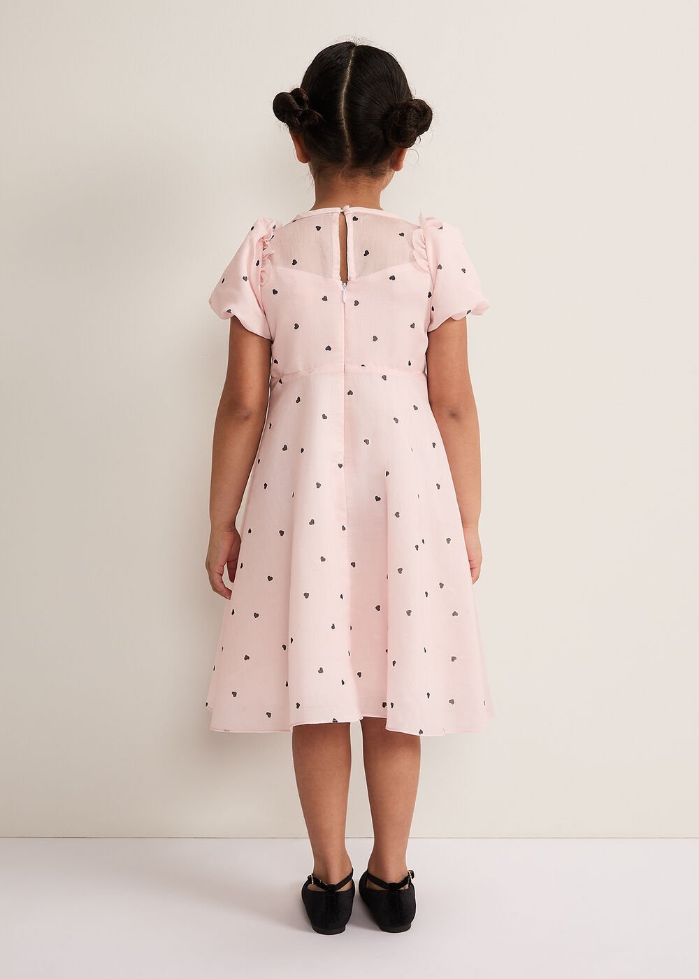 Bebe Heart Dress - Pale Pink