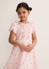 Bebe Heart Dress - Pale Pink