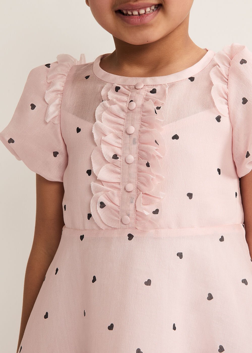Bebe Heart Dress - Pale Pink