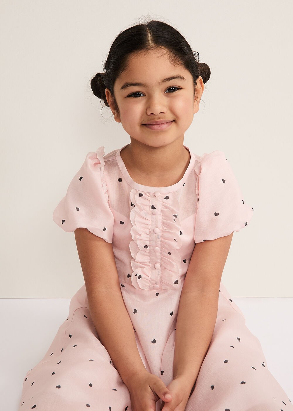 Bebe Heart Dress - Pale Pink
