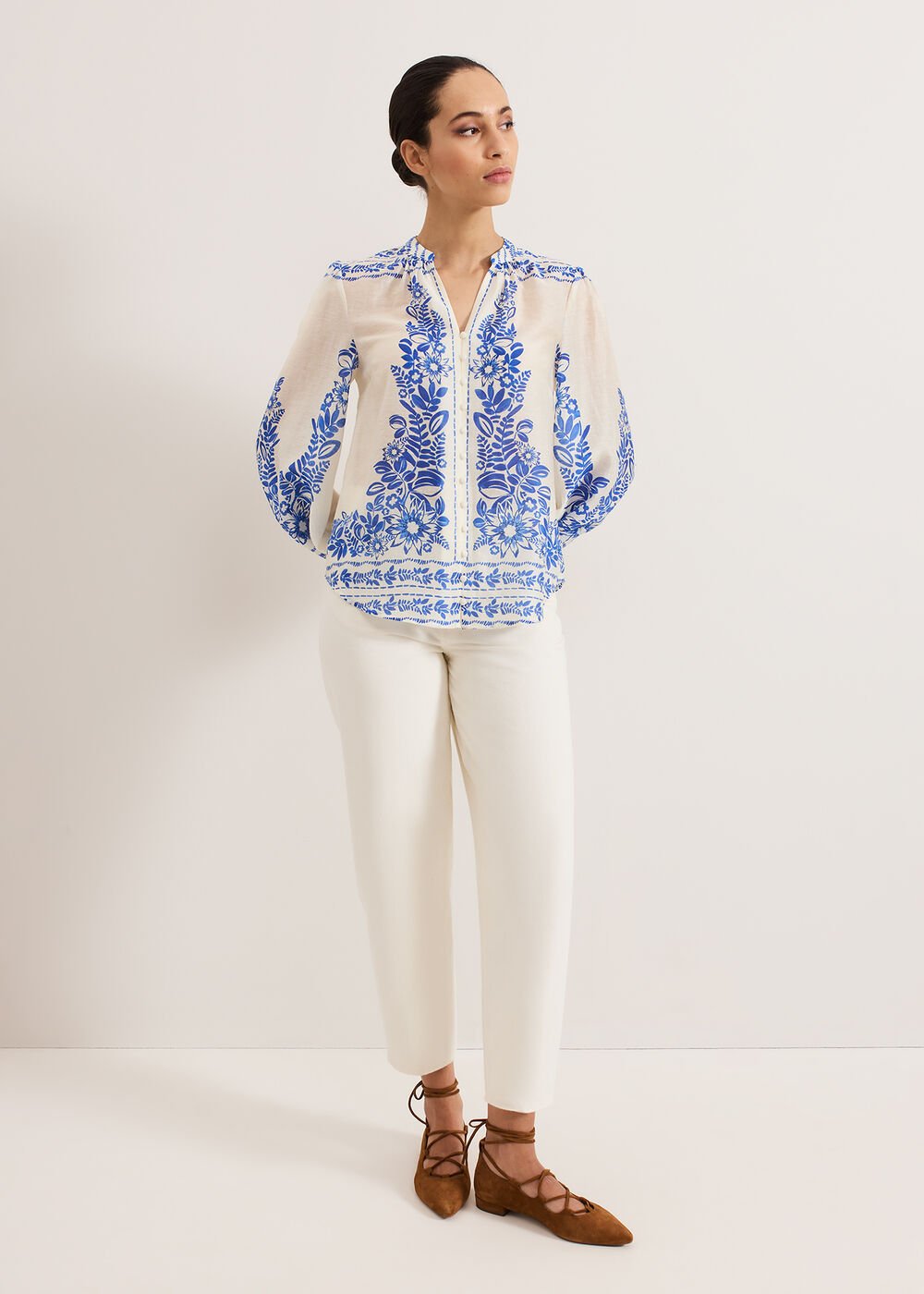 Marisa Linen Blouse - Blue