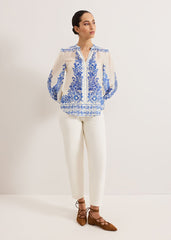 Marisa Linen Blouse - Blue