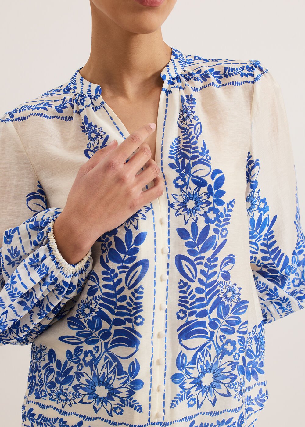 Marisa Linen Blouse - Blue