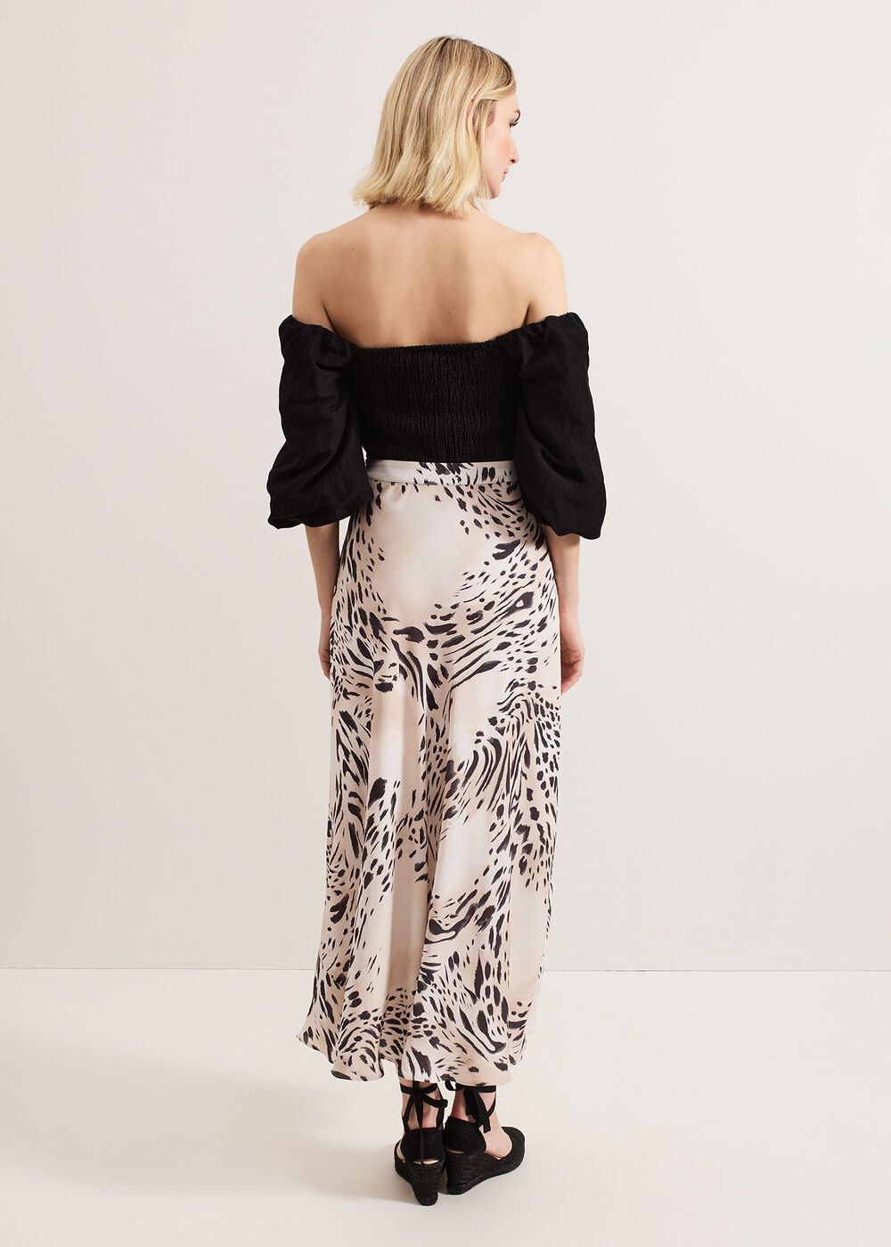 Orla Animal Skirt - Black/Ivory