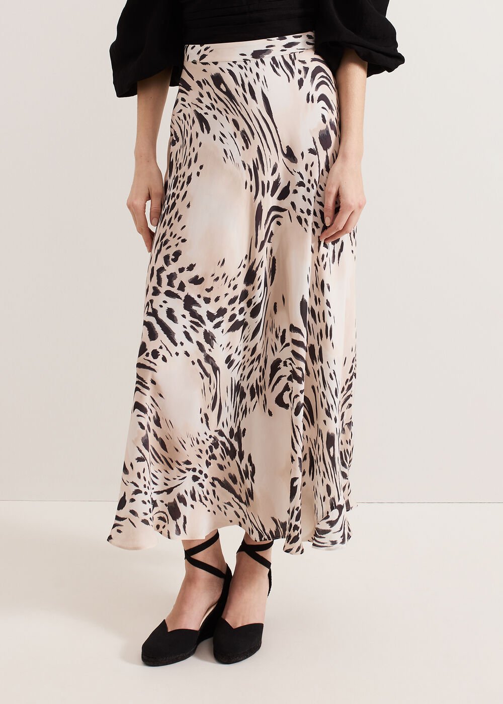 Orla Animal Skirt - Black/Ivory