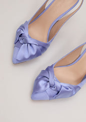 Twist Slingback Heels - Pale Blue