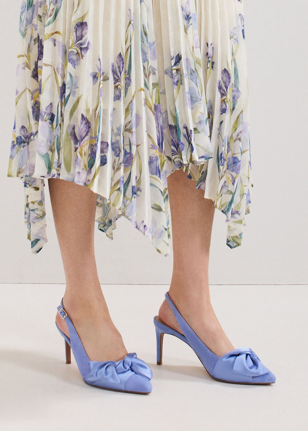 Twist Slingback Heels - Pale Blue