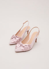 Twist Slingback Heels - Antique Rose