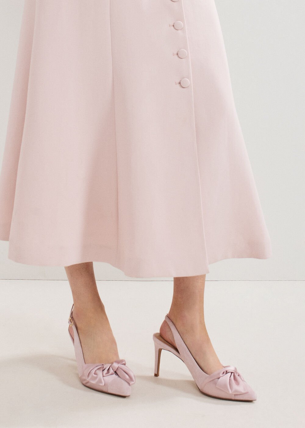 Twist Slingback Heels - Antique Rose