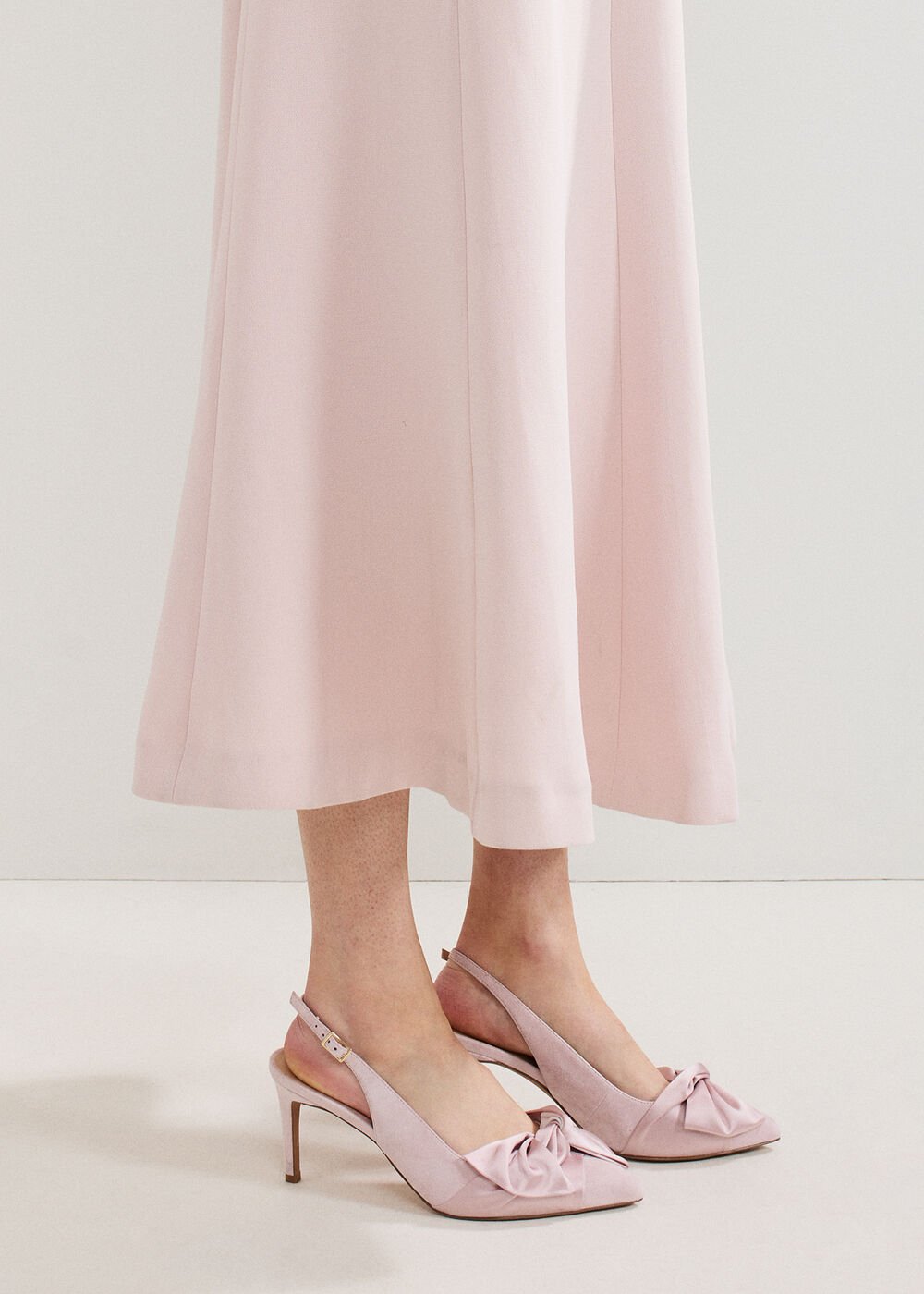 Twist Slingback Heels - Antique Rose