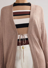 Tasha Linen Cardigan - Brown