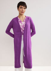 Tasha Linen Cardigan - Purple