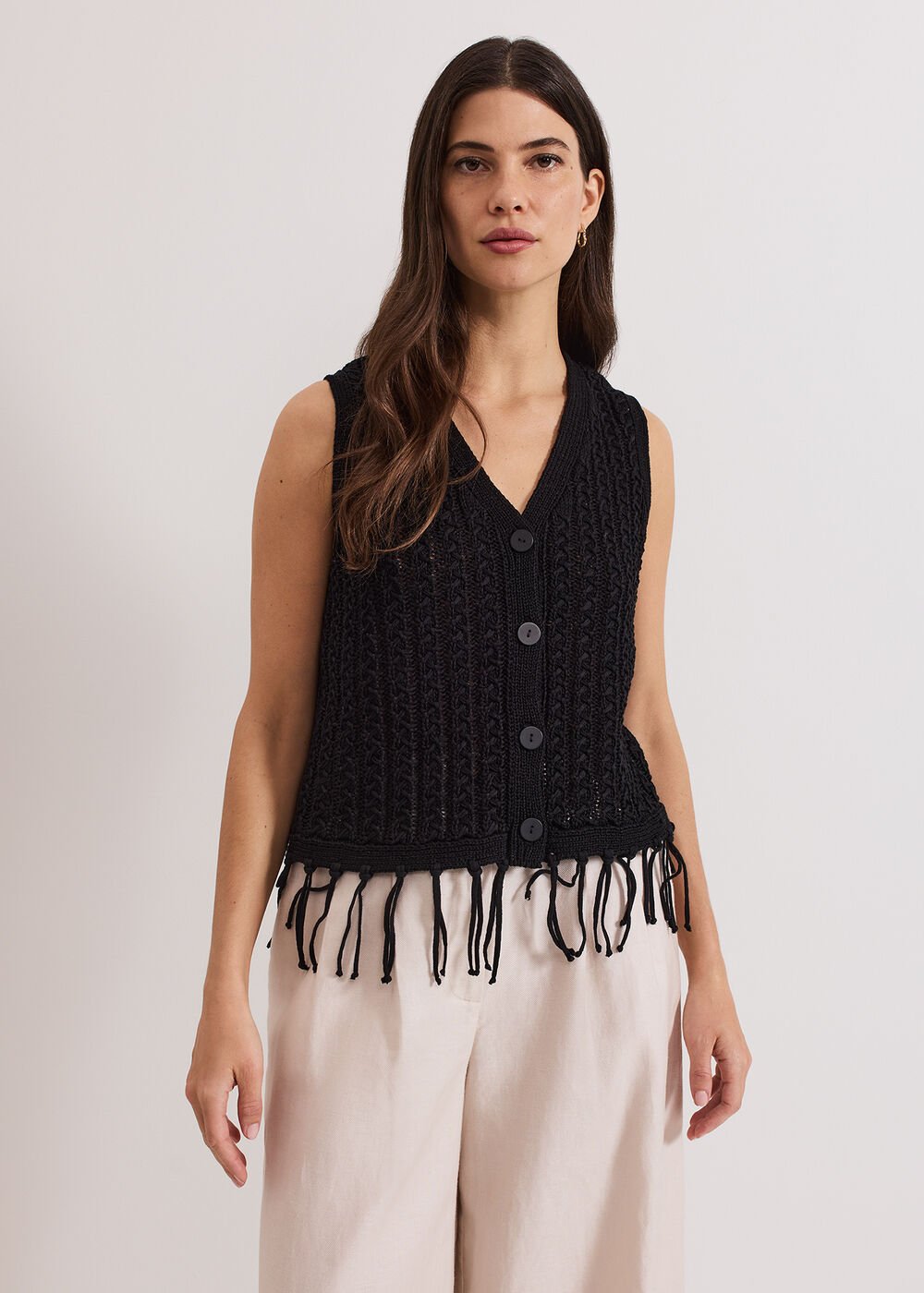 Quinn Knit Waistcoat - Black