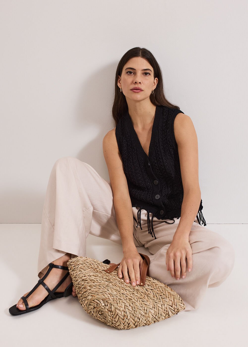 Quinn Knit Waistcoat - Black