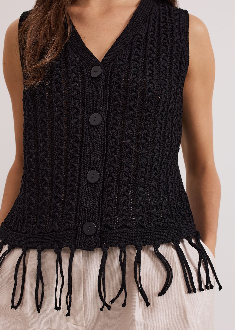 Quinn Knit Waistcoat - Black