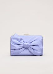 Satin Knot Clutch - Pale Blue