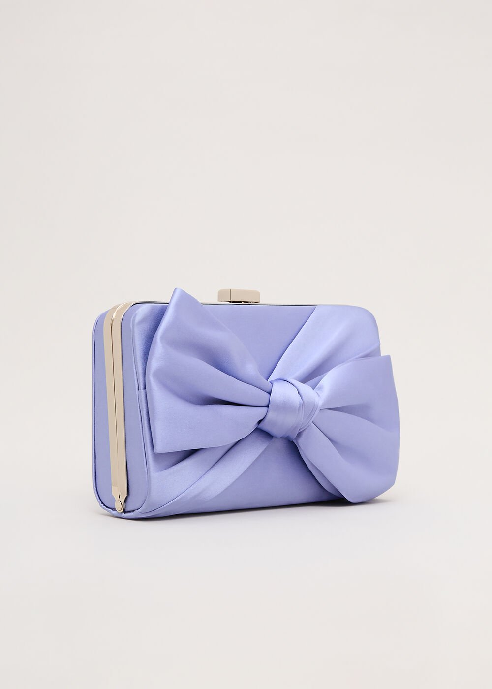 Satin Knot Clutch - Pale Blue