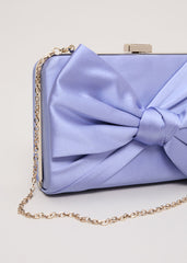 Satin Knot Clutch - Pale Blue
