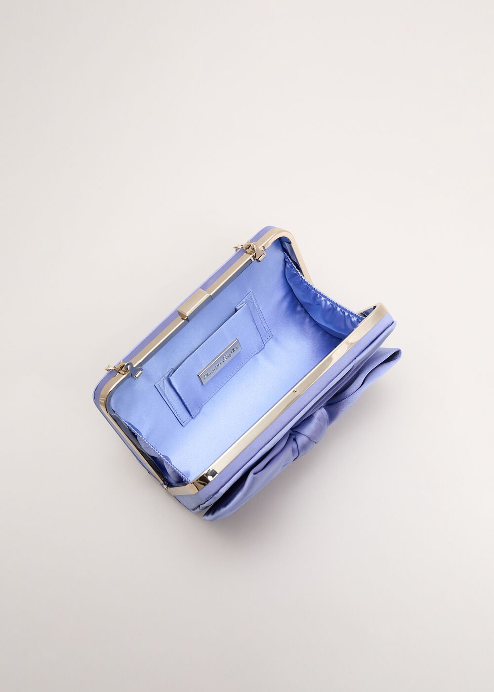 Satin Knot Clutch - Pale Blue