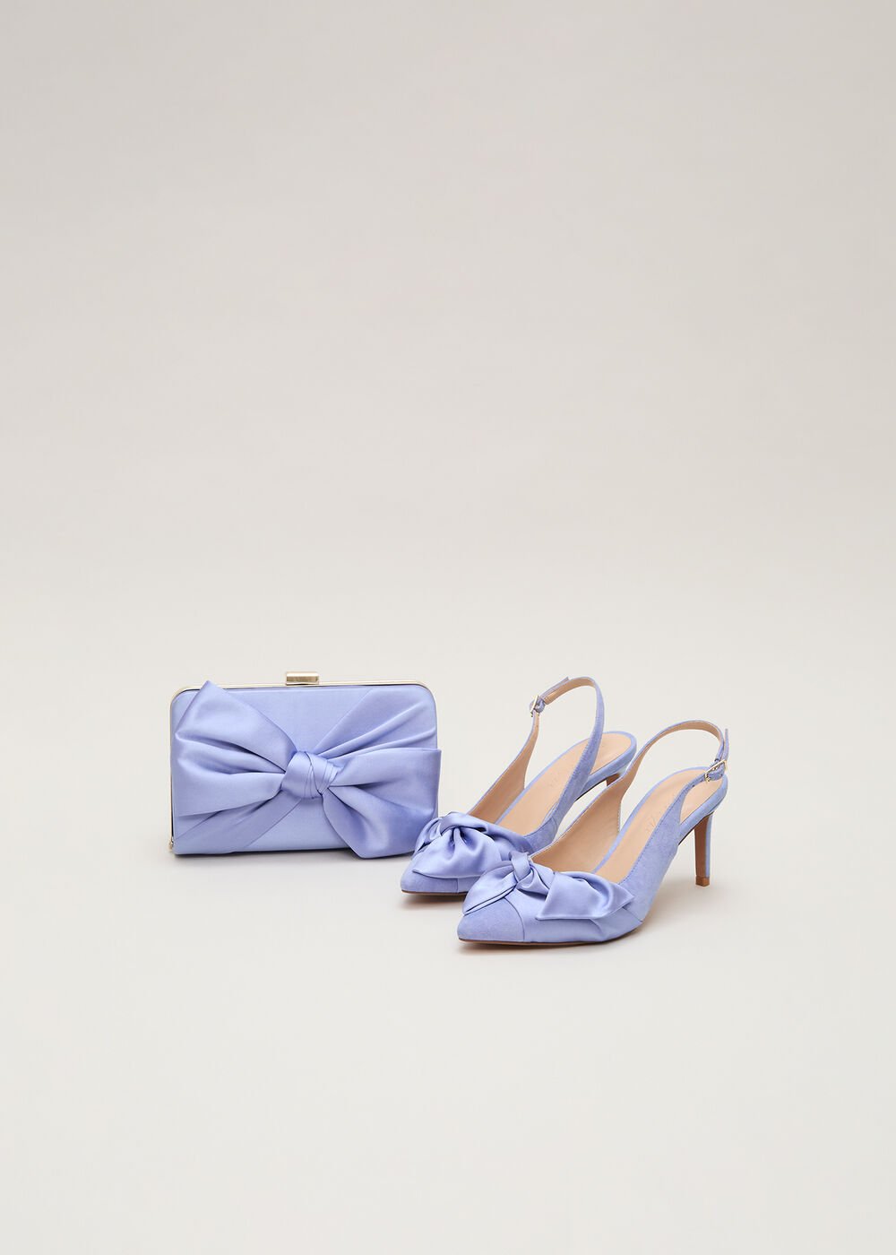 Satin Knot Clutch - Pale Blue
