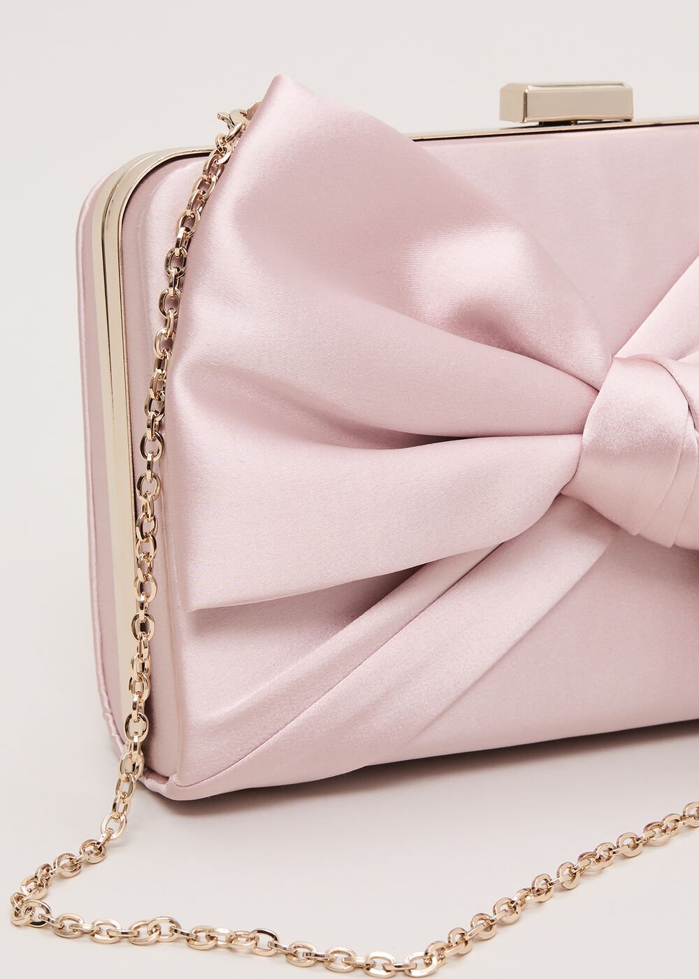 Satin Knot Clutch - Antique Rose
