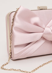 Satin Knot Clutch - Antique Rose
