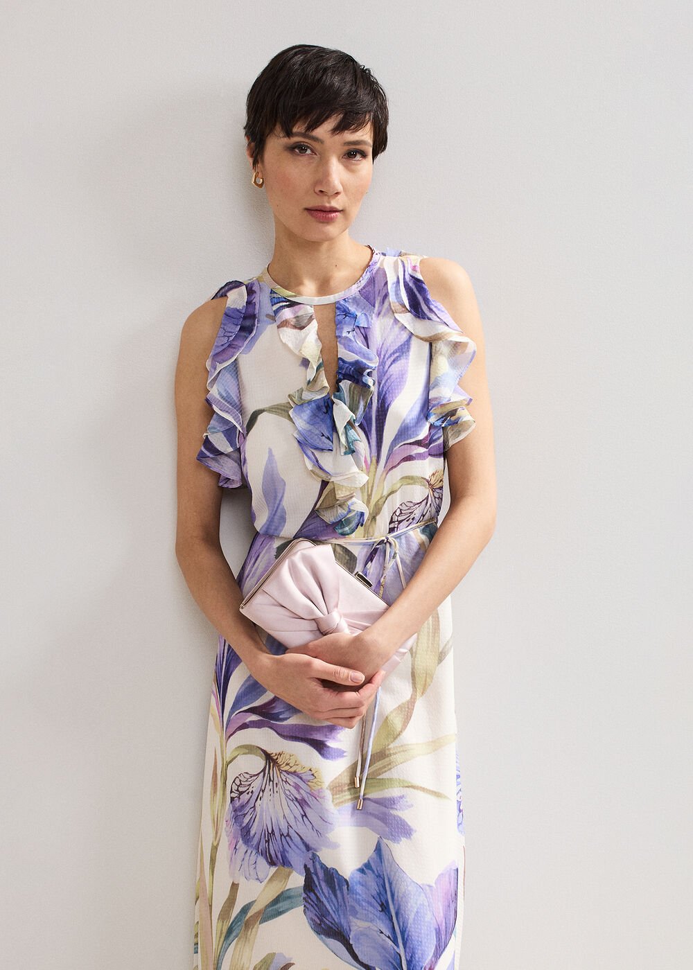 Satin Knot Clutch - Antique Rose