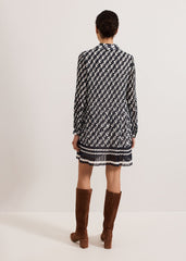 Eleanor Swing Dress - Navy/Ivory