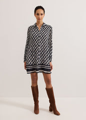 Eleanor Swing Dress - Navy/Ivory