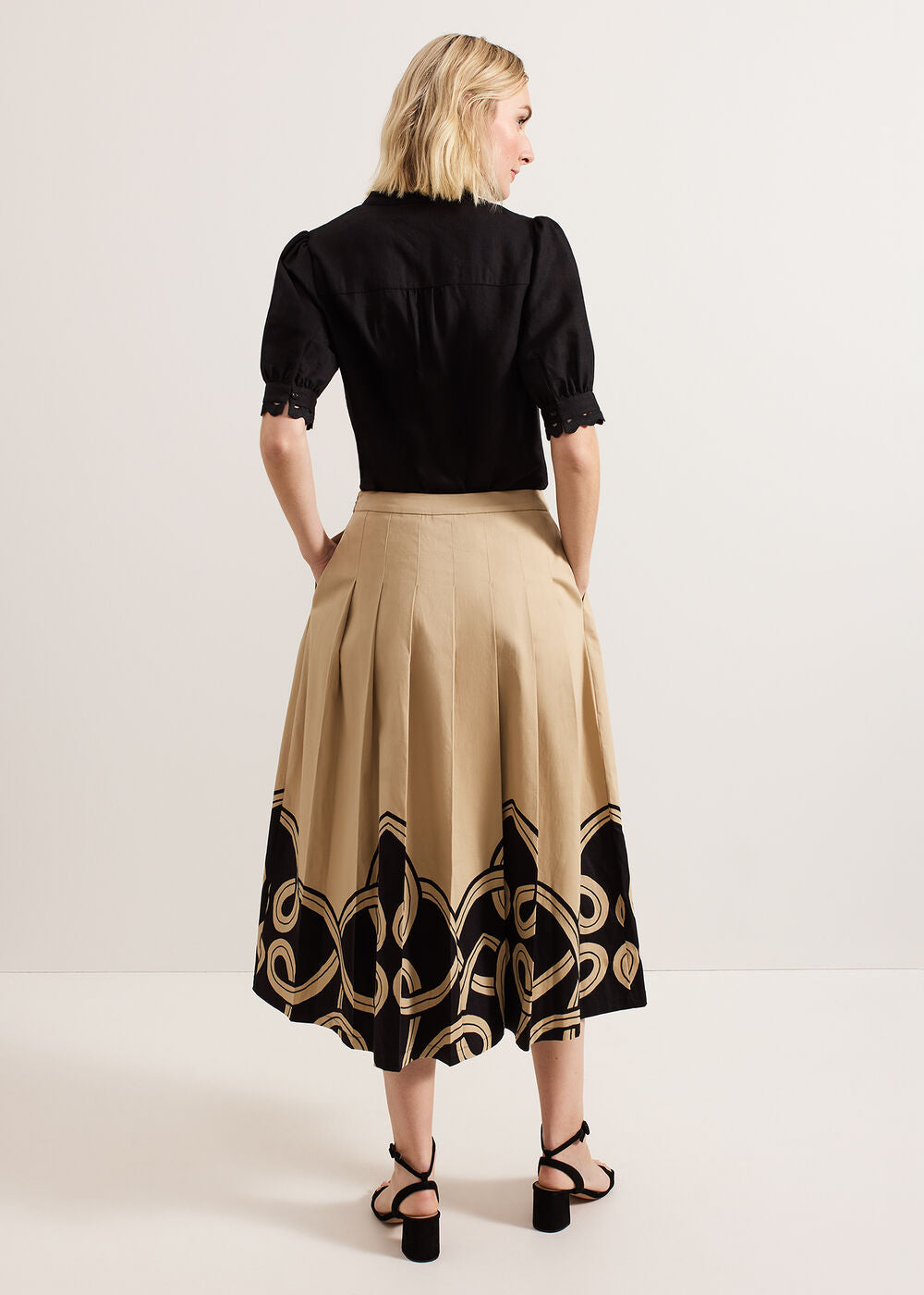 Sophia Print Skirt - Stone