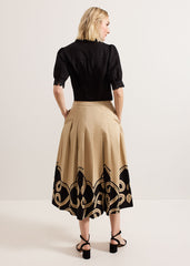 Sophia Print Skirt - Stone