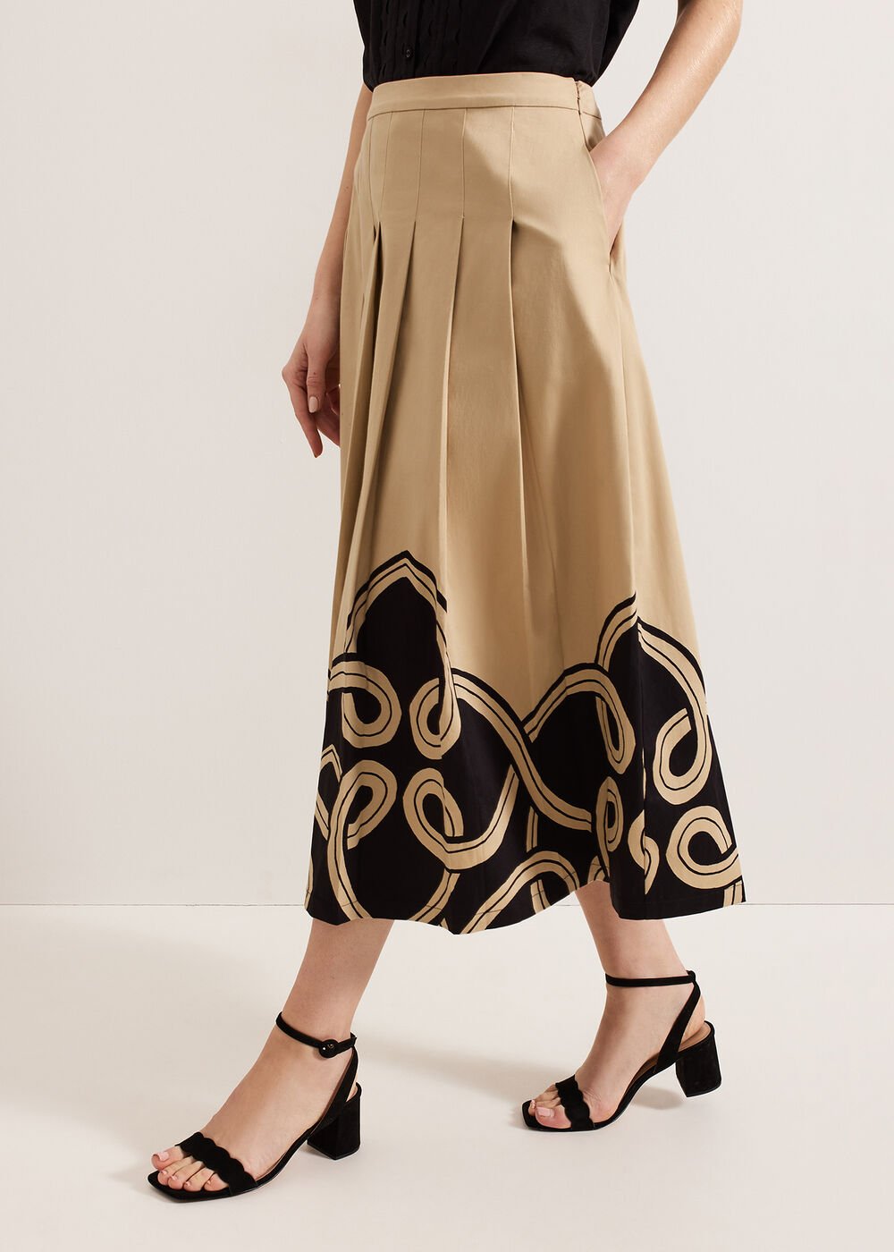 Sophia Print Skirt - Stone