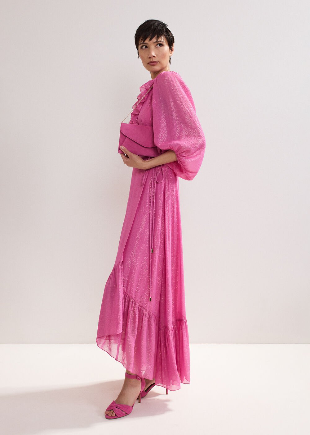 Suede Clutch - Pink