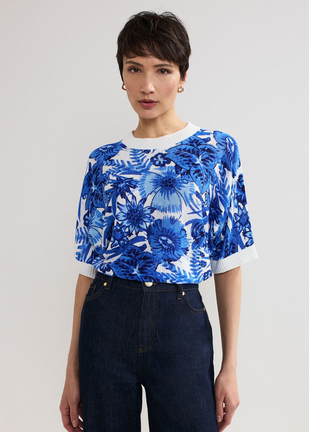 Lizzy Printed Jumper - Blue