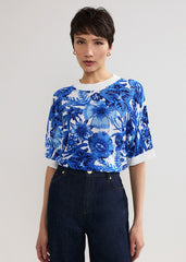Lizzy Printed Jumper - Blue