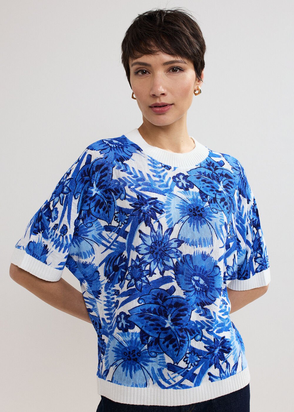 Lizzy Printed Jumper - Blue
