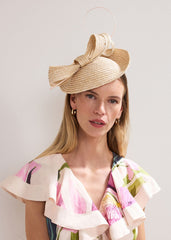 Straw Fascinator - Neutral
