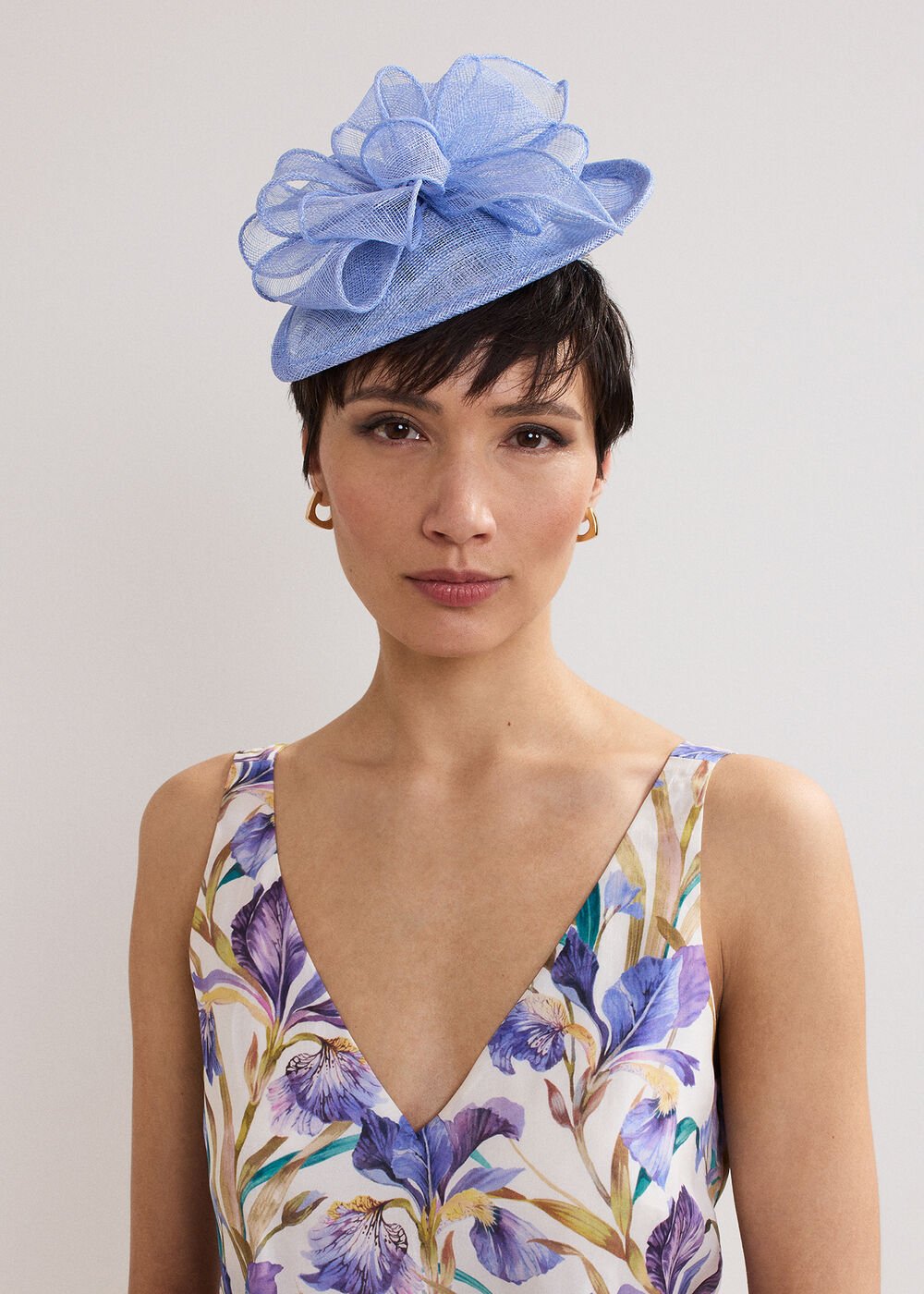 Bow Mini Disc Fascinator - Pale Blue