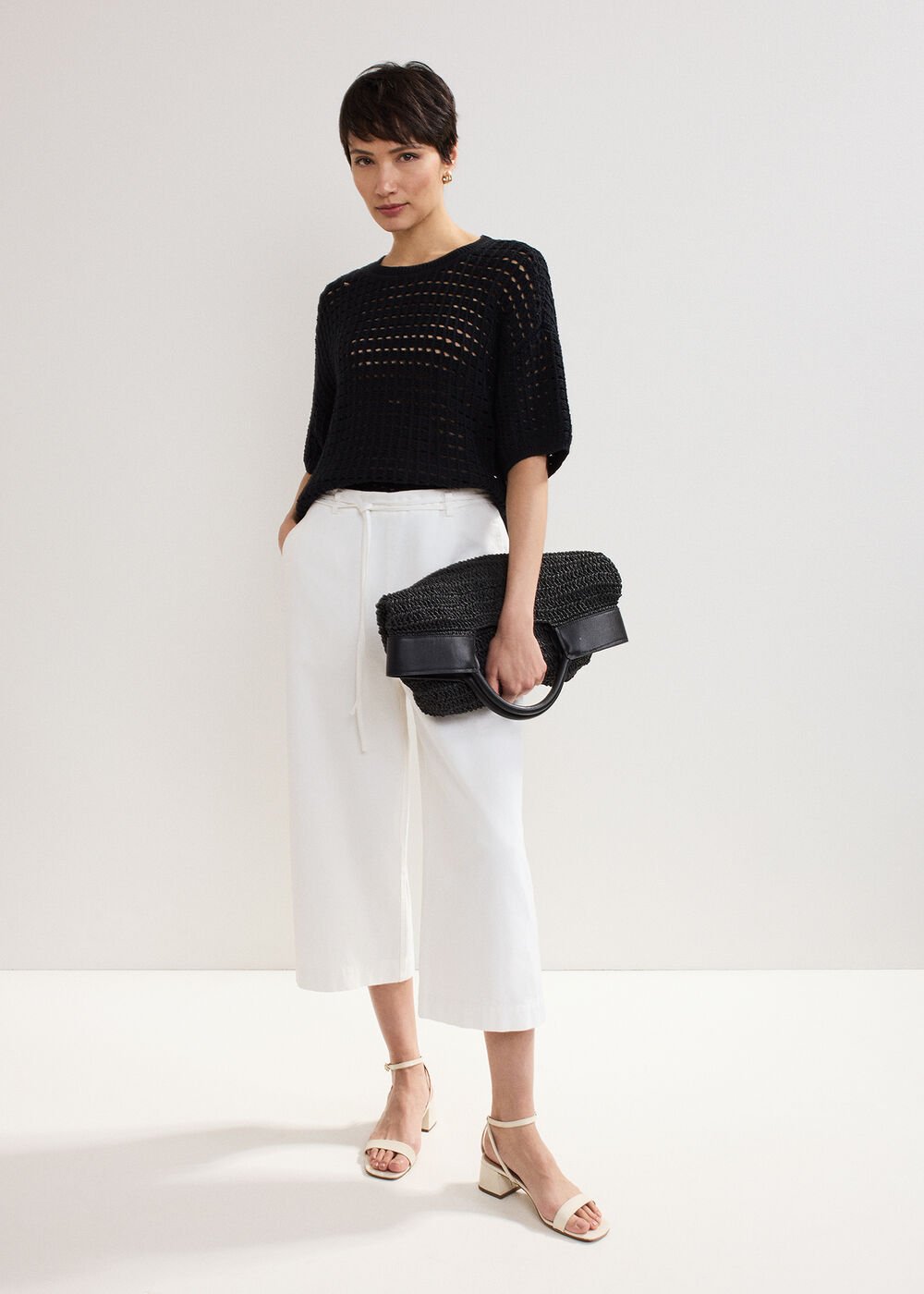 Aubrielle Denim Culottes - White