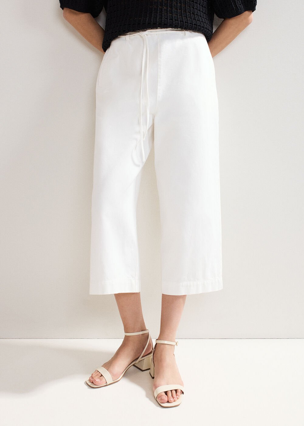 Aubrielle Denim Culottes - White