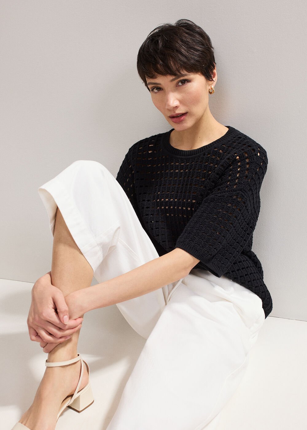 Aubrielle Denim Culottes - White