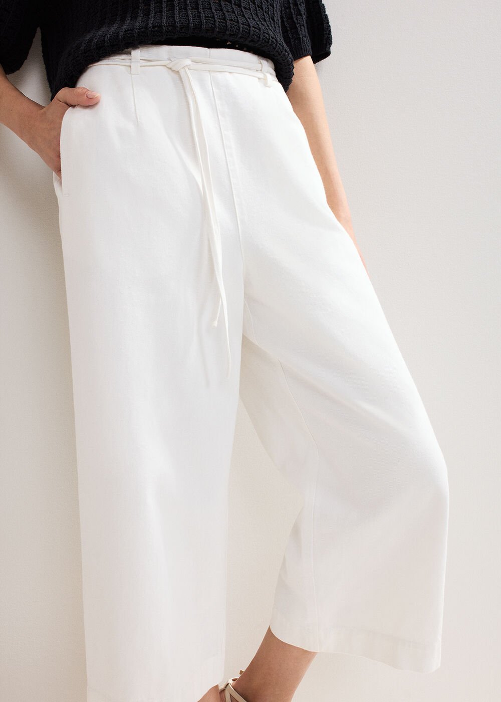 Aubrielle Denim Culottes - White